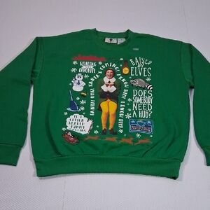 ELF Green Graphic Crewneck Sweater